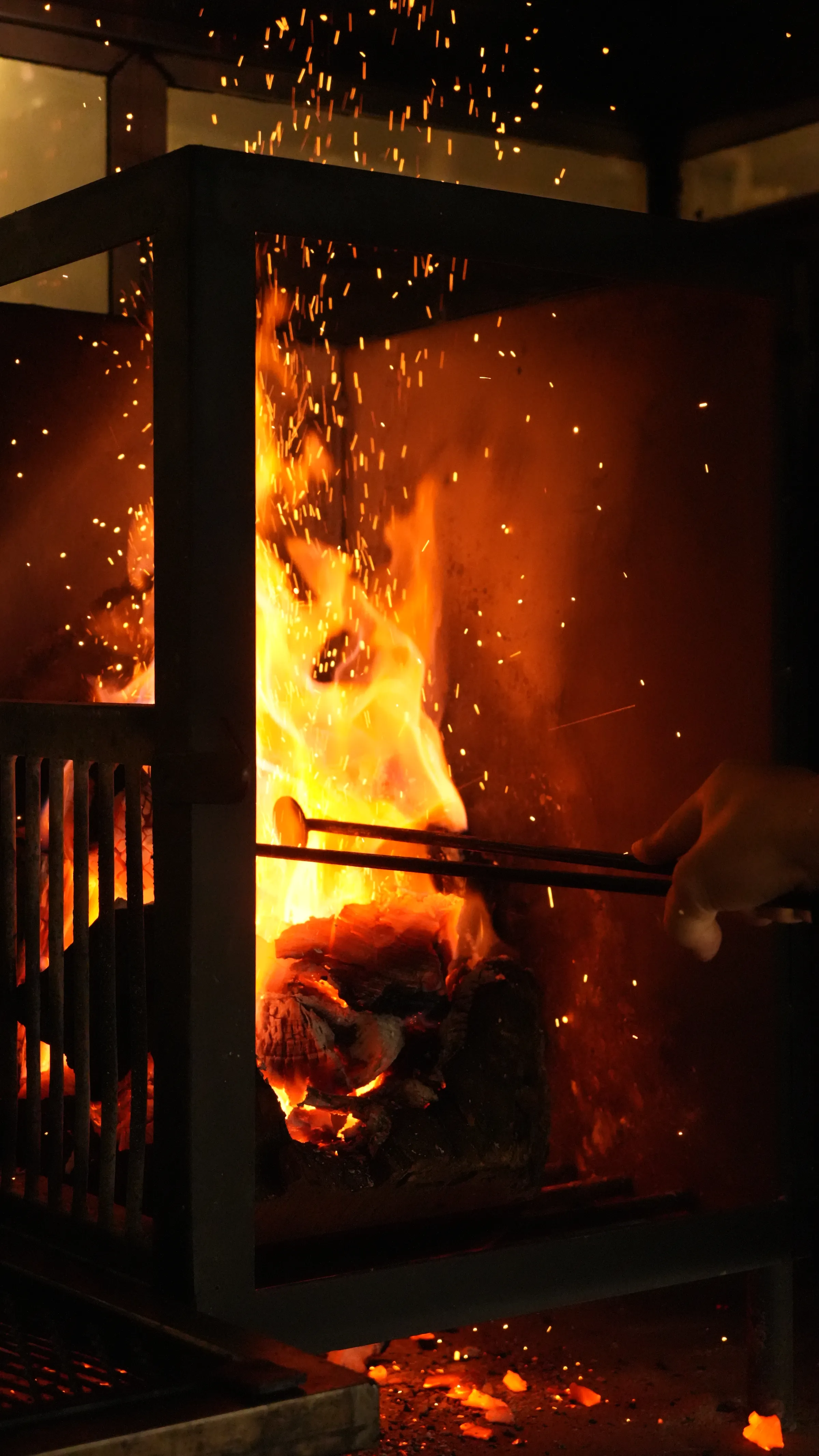 Fuego del asador en Baer
